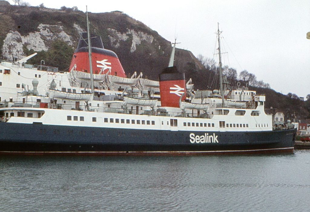 Old sealink ferry in Dover 1973