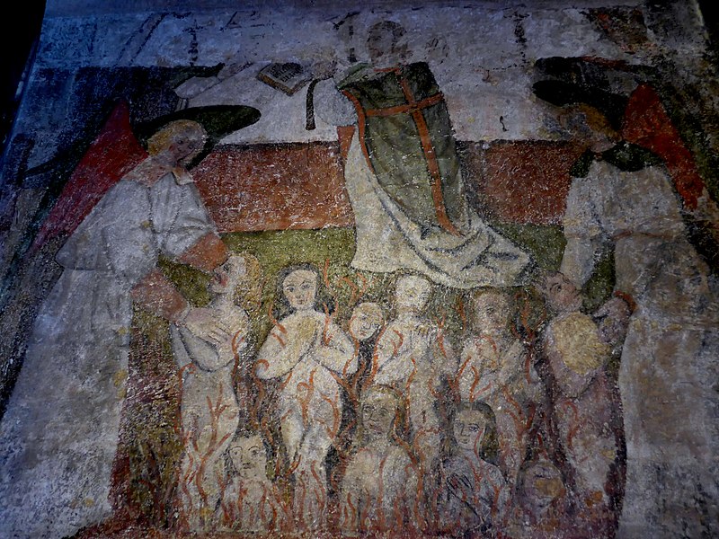 Dark fresco of Black Christ in St Flour Cathedral