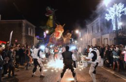 epernay Festivities in December with lit up figures in white in the streets