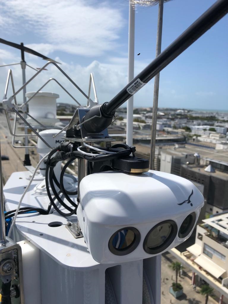 OSCAR camera fixed to top of mast of a boat