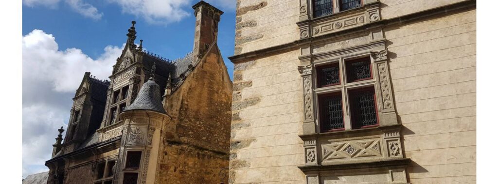 Medieval houses and towers in Le Mans Plantagenet city