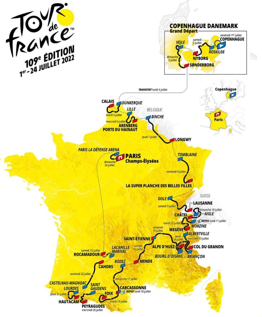 Tour de France map 2022