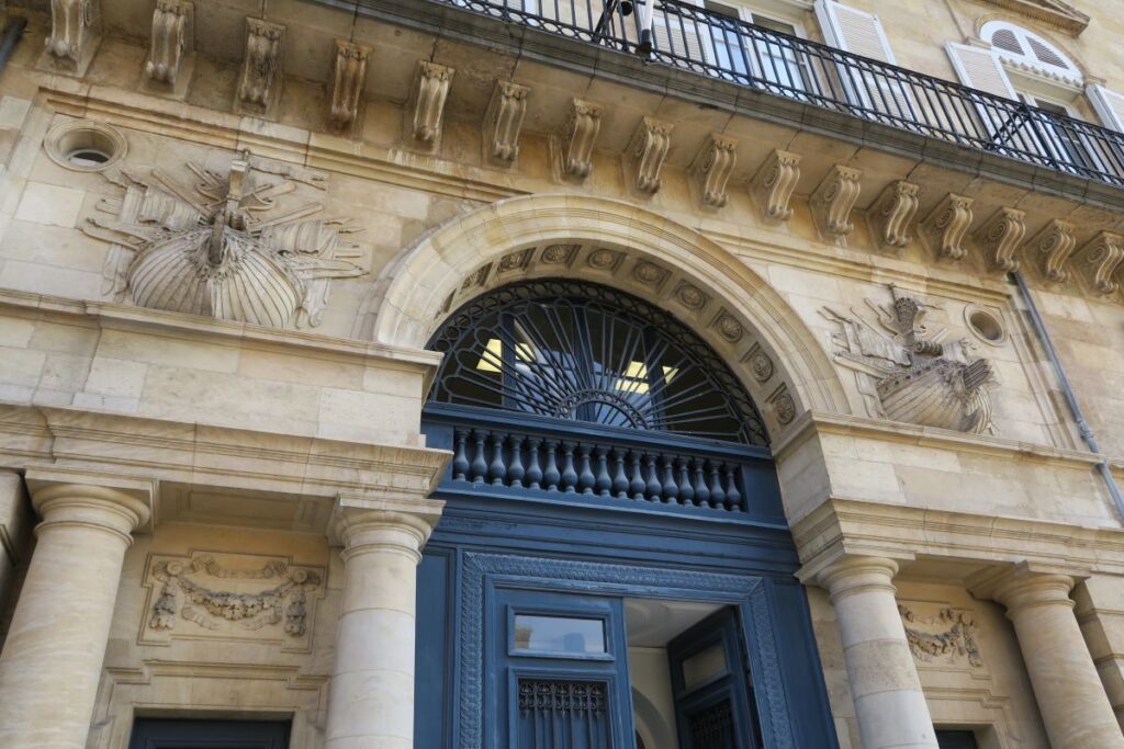 Bordeaux Joseph Fenwick American consulate with classical building and frieze in stone