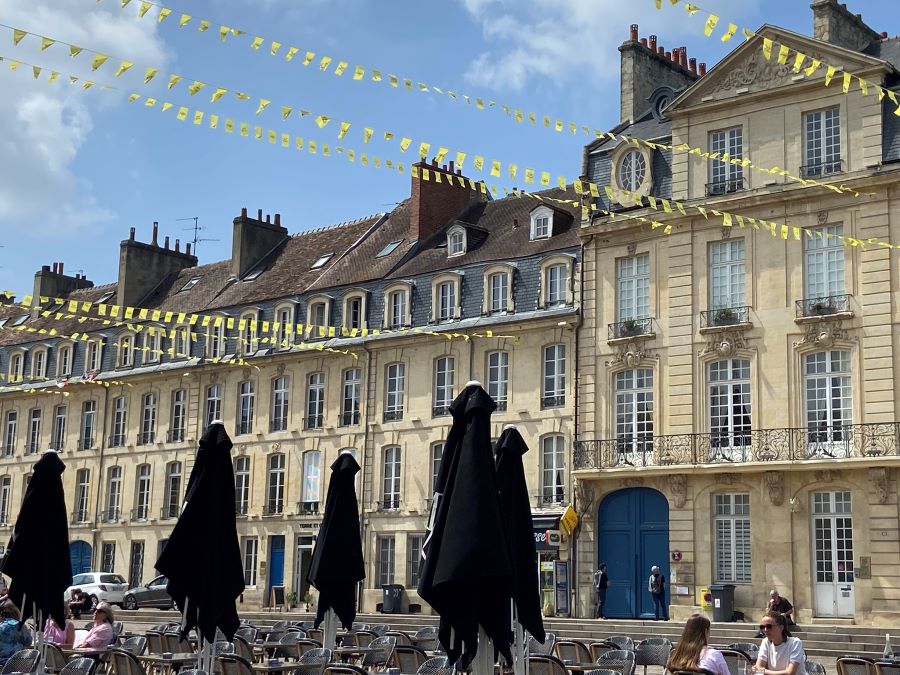 Place St Sauveur Caen with neo classical buildings all down one side