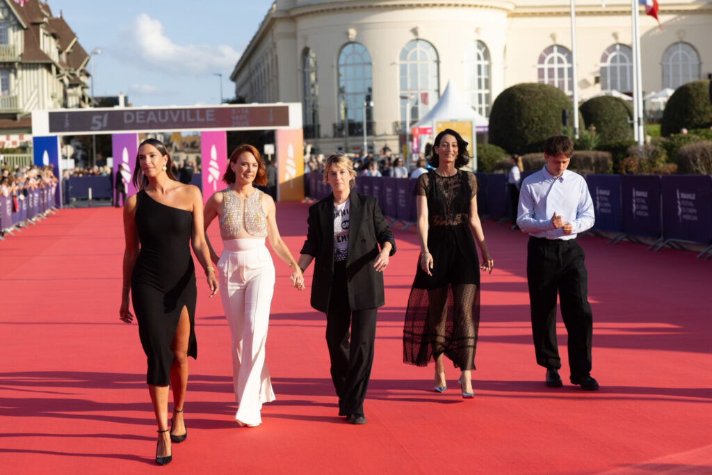 deauville film festivalwith stars walking red carpet in sunshine