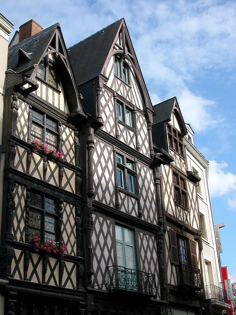 Angers old half timbered house in rue Oisellerie