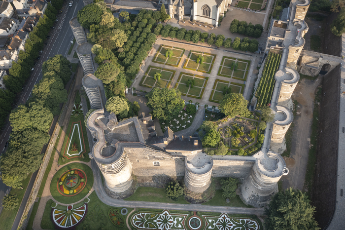 Aerial view of chateau d'angers